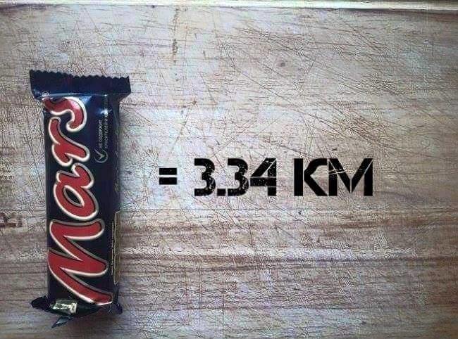 المسافة المفروض أن تمشيها بعد أكل هذه شوكولاتة mars 