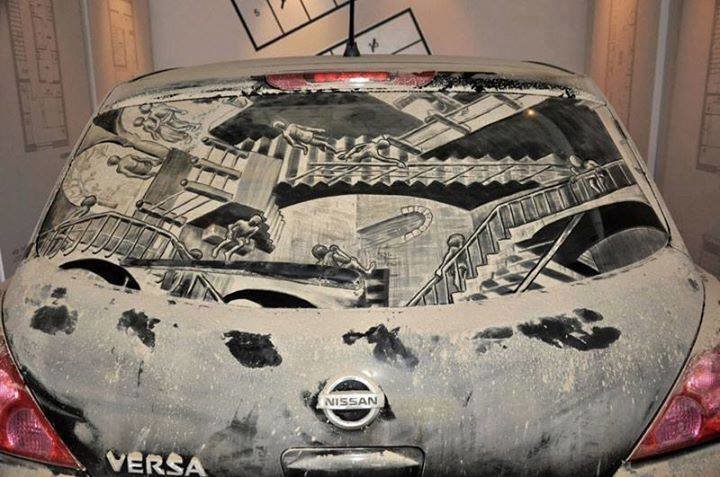 فن الرسم على غبار السيارات #غرد_بصوره صوره رقم 4