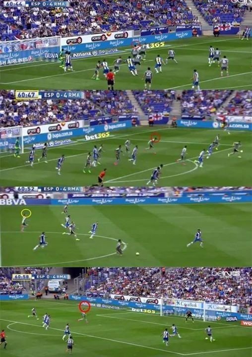 سرعة خيالية من #رونالدو في هدفه الرابع ضد إسبانيول #ريال_مدريد