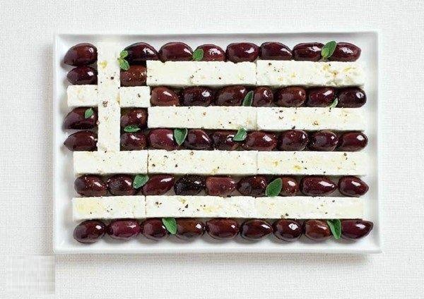 علم #اليونان بالزيتون كالاماتا وجبن فيتا #غرد_بصورة 