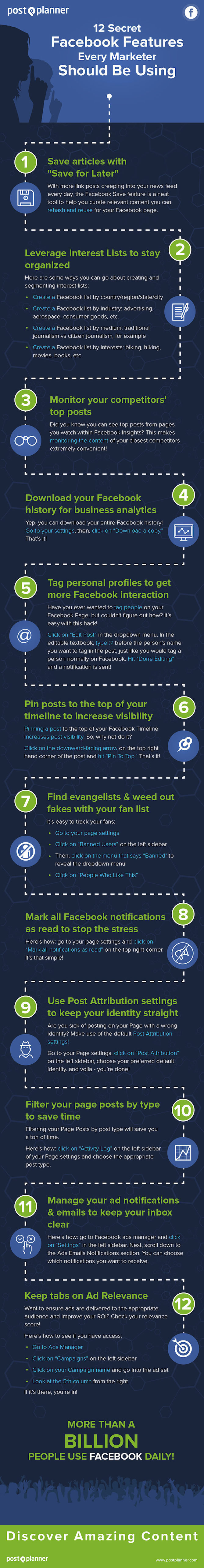 Secrets that every marketer should know and use in #Facebook #Infographic #SMM