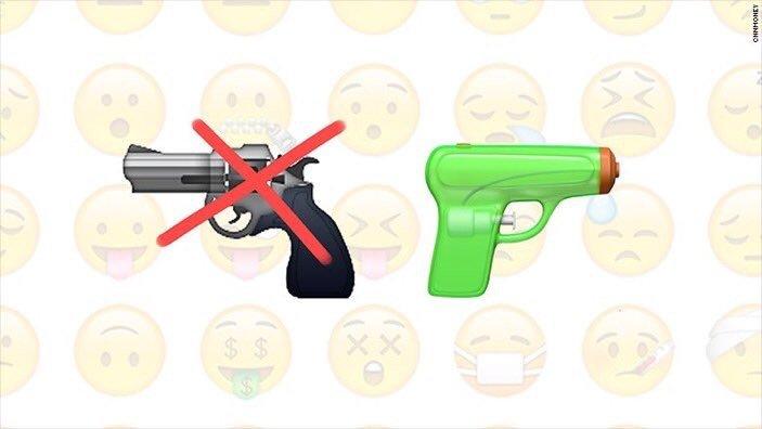 The Gun emoji will be replaced by water gun in the next IOs #Apple 