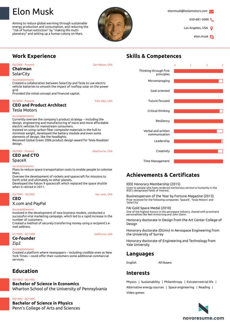 Elon Musk #Resume