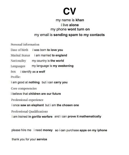 CV written by #Google auto complete goes viral