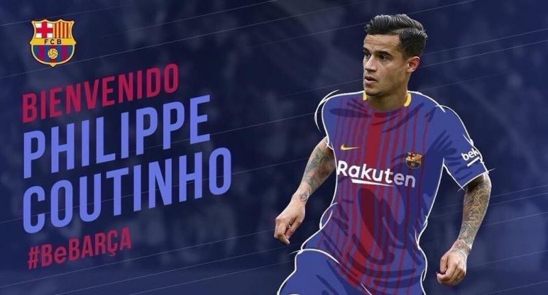 #كوتينيو ينضم رسميا الى #برشلونة مقابل ١٦٠ مليون يورو