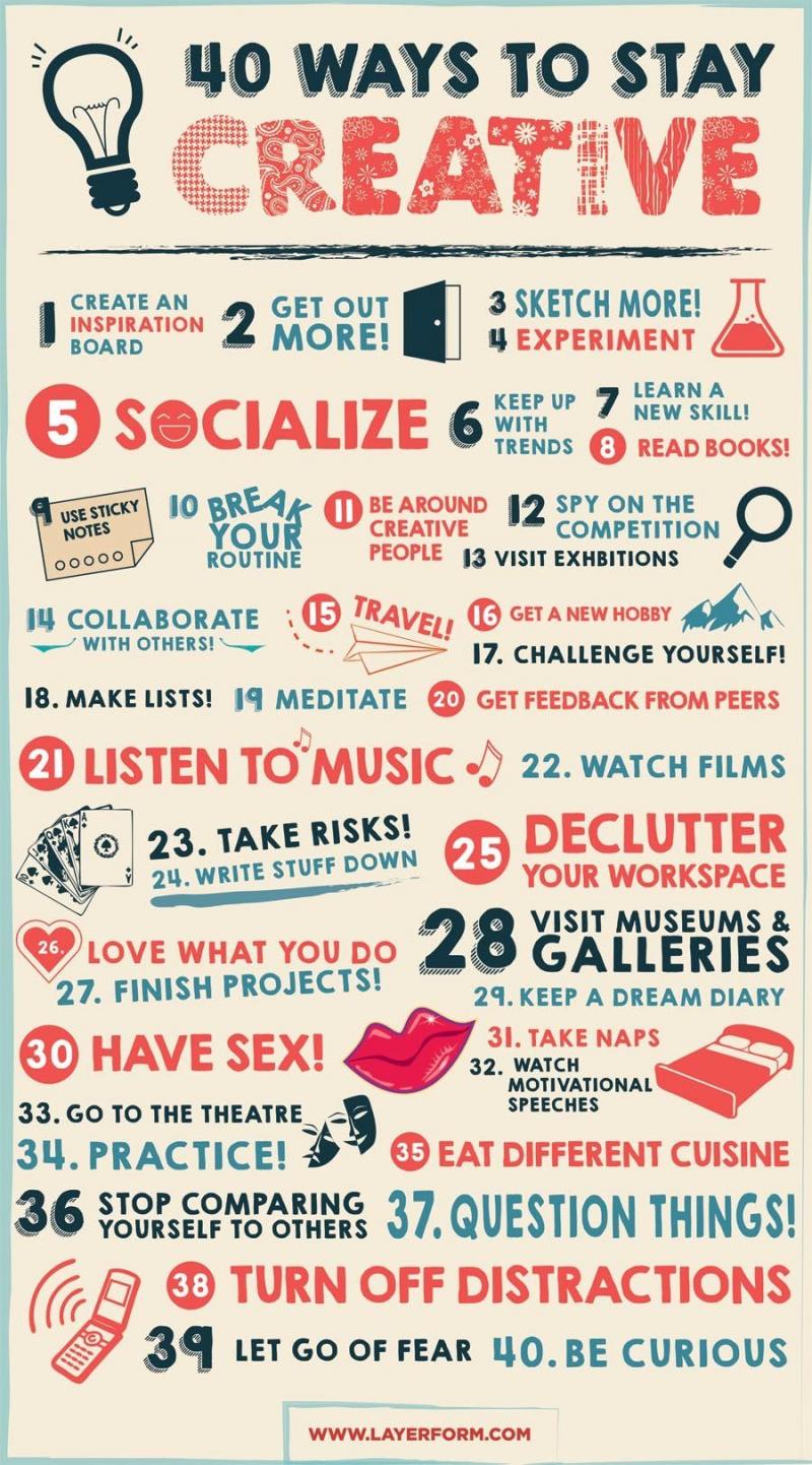 Fourty ways to stay creative #infographic