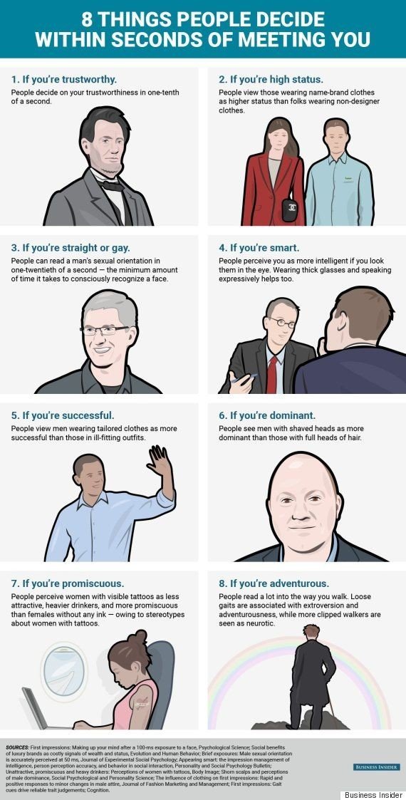 Eight things people decide within seconds of meeting you #Infographic