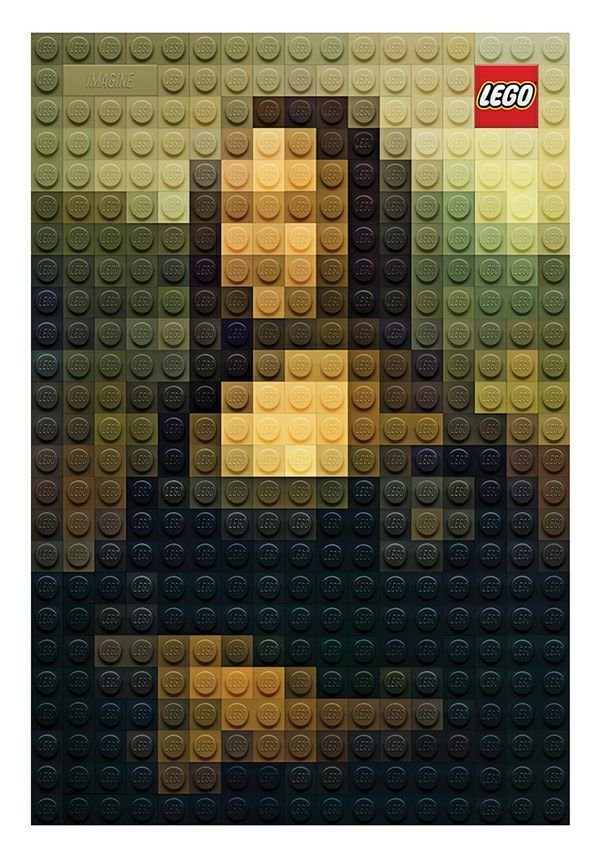 لوحة للموناليزا من ال #LEGO تظهر ملامحها بوضوح اذا ابعدتها عنك
