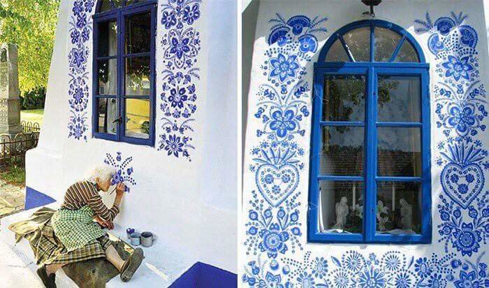 ‏سيدة مسنة من #التشيك تبلغ الـ 90 عاما تنشر الفن في قريتها - صورة ١