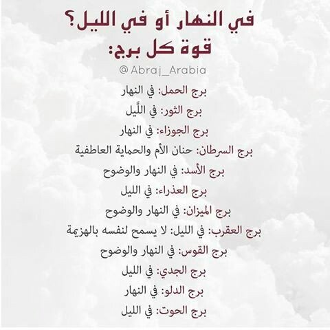 قوة كل #برج في الليل أم في النهار لجميع #الأبراج ‎#الجوزاء ‎#الحمل ‎#الميزان ‎#الثور ‎#العقرب ‎#الحوت ‎#الأسد ‎#القوس ‎#الدلو ‎#العذراء ‎#السرطان ‎#الجدي