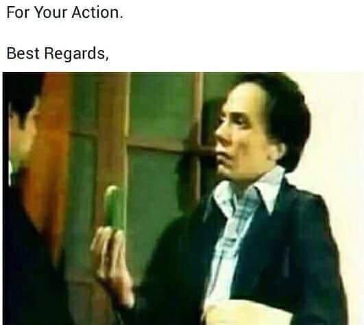 معاني بدايات رسائل البريد الإلكتروني email في العمل - For your action