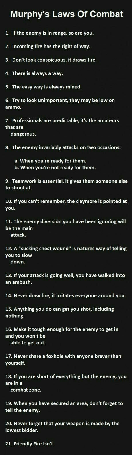 Laws of Combat for #Murphy