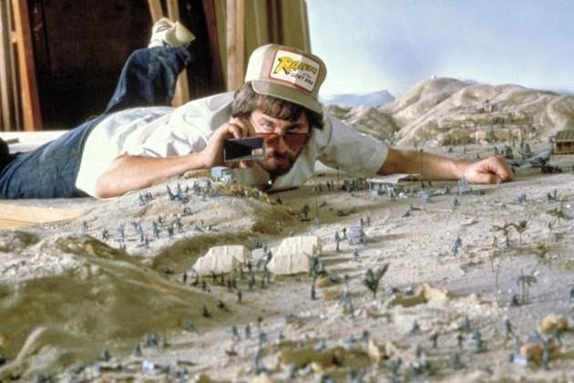 Steven Spielberg taking photos of some of the set pieces that were made as miniatures for the first Indiana Jones movie Raiders of the Lost Ark #History