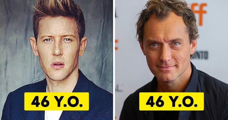 28 من ال #مشاهير لهم نفس العمر لكن أشكالهم تخدعك - Gabriel Mann and Jude Law
