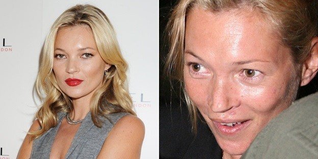 15 صورة لعارضات أزياء في الحياة الطبيعية #بنات #ماكياج - Kate Moss