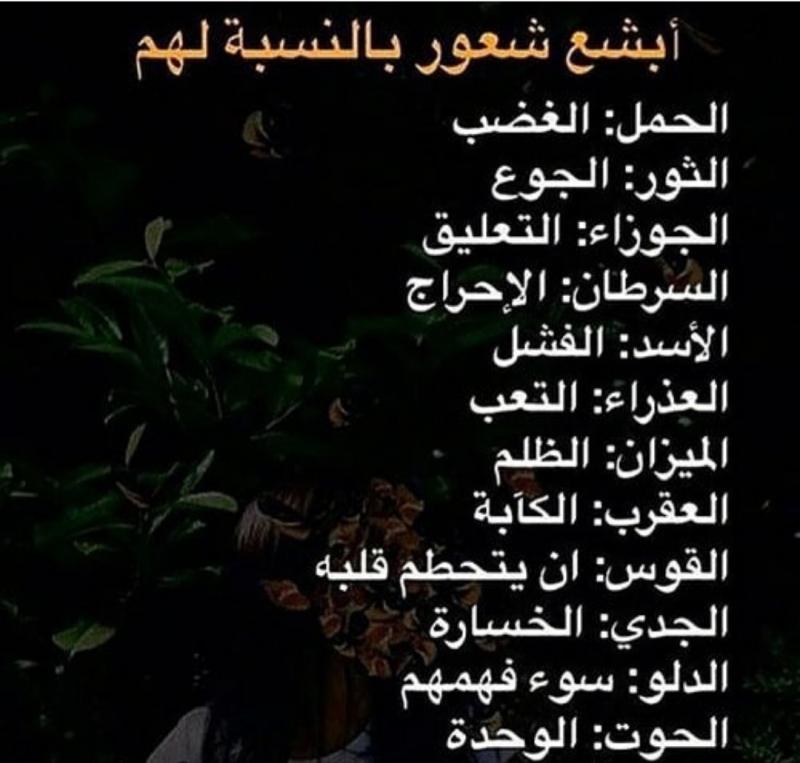 أبشع شعور لكل #الأبراج #برج_الجوزاء ‎#برج_الحمل‎ #برج_الميزان ‎#برج_الثور ‎#برج_العقرب ‎#برج_الحوت ‎#برج_الأسد ‎#برج_القوس‎ #برج_الدلو ‎#برج_العذراء ‎#برج_السرطان ‎#برج_الجدي