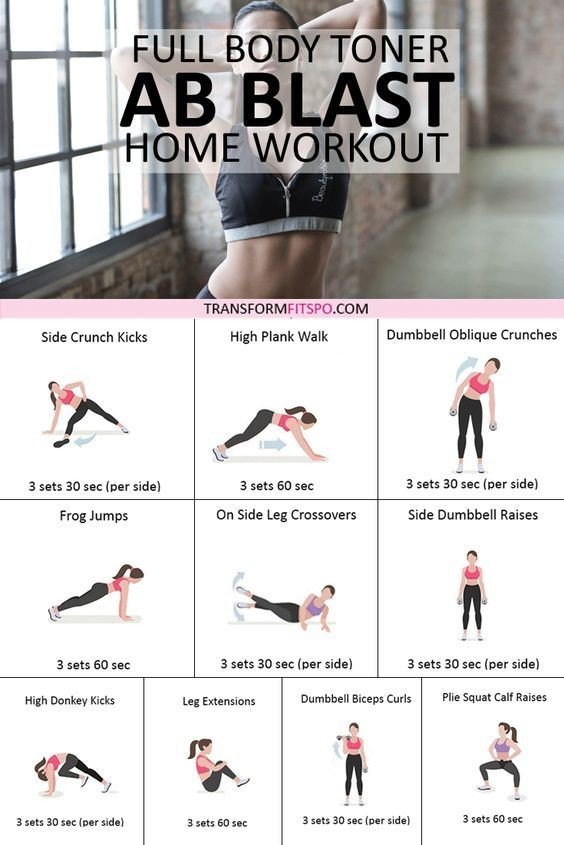  Full body toner AB Blast home workout #Infographic