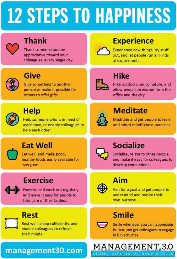 Twelve steps to happiness #Infographic
