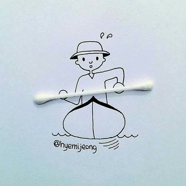 10 أعمال فنية للفنان @heymi.jeong يدمج فيها الرسم مع مواد متداولة #فن - صورة 1