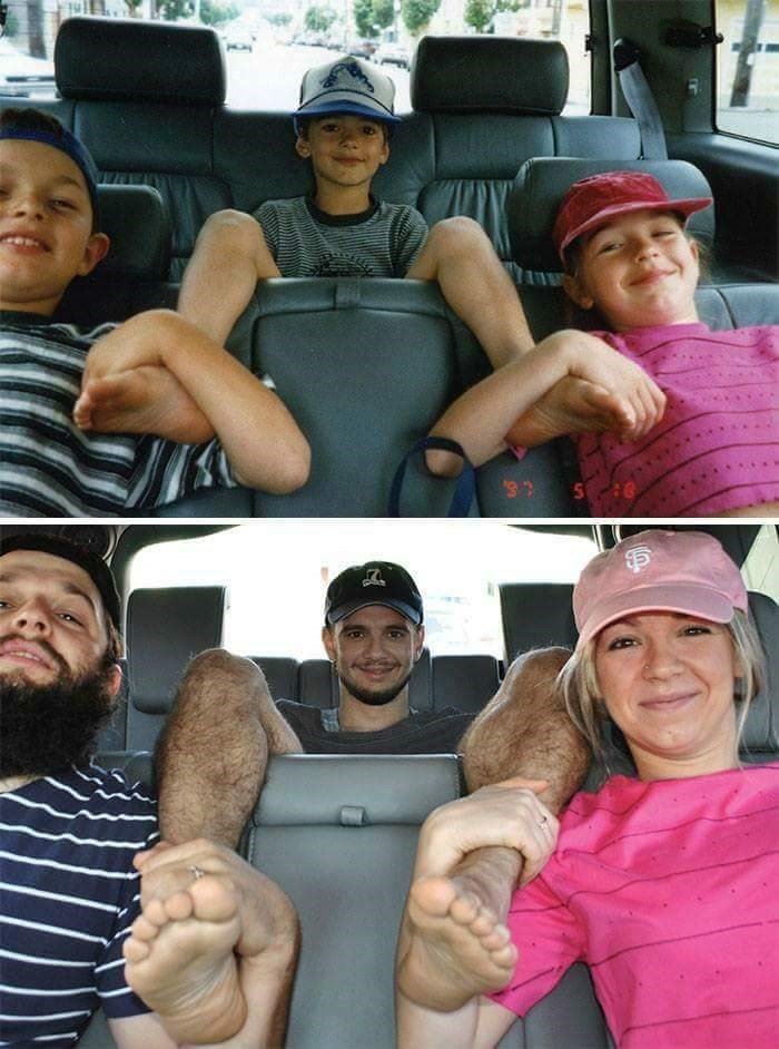 13 صورة لعائلات حاولت إعادة تصوير لقطات من طفولتهم معا #مضحك #نهفات - صورة 13