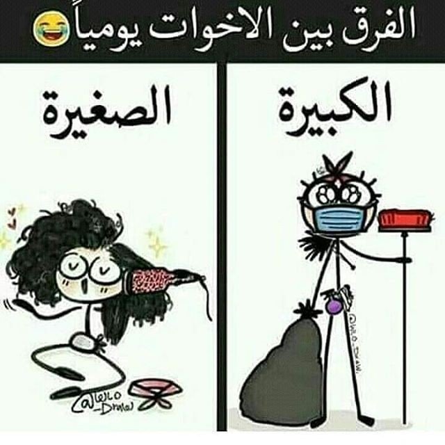 الفرق بين الأخوات الكبيرة والصغيرة #مضحك #نكت #نهفات