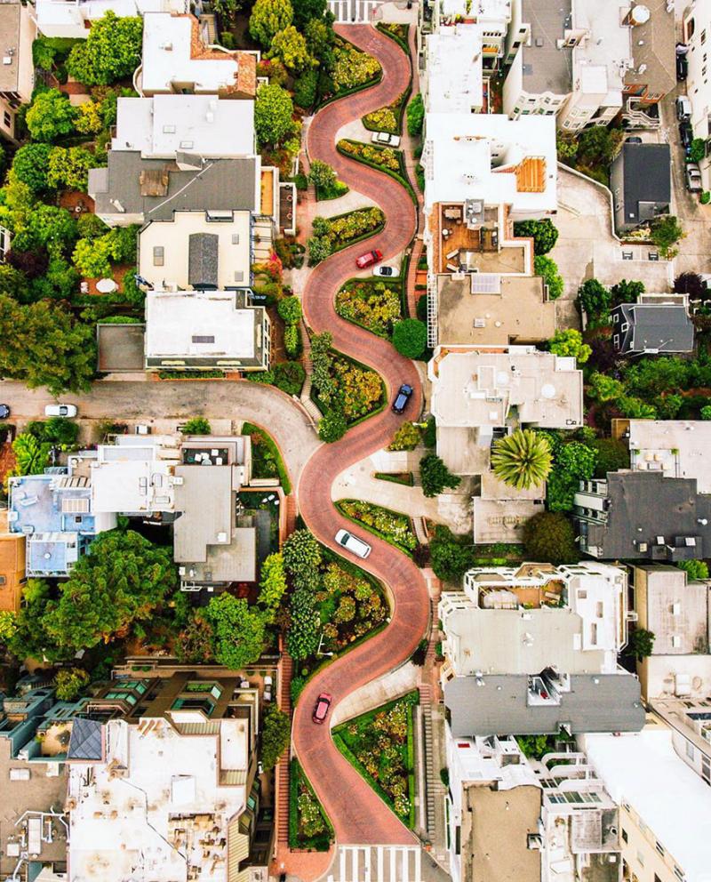 Amazing #Satellite Photos from the #World - Lombard Street, San Francisco, #California , #United_States - Image 71
