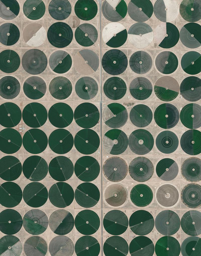 Amazing #Satellite Photos from the #World - Pivot Irrigation Fields, Wadi As-Sirhan Basin, #Saudi_Arabia - Image 101