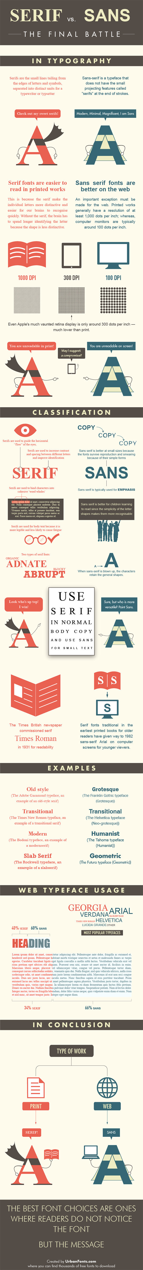 Serif vs. Sans: The final battle #Infographic