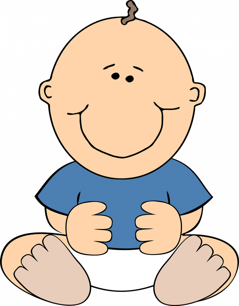 صور لـ #طفل #قميص_أزرق #تجلس #حفاضات #ابتسامة