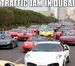 Traffic jam in Dubai