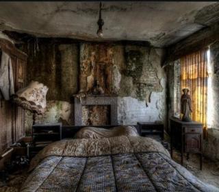 Abandoned farm house bedroom