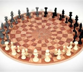 three players chess board
